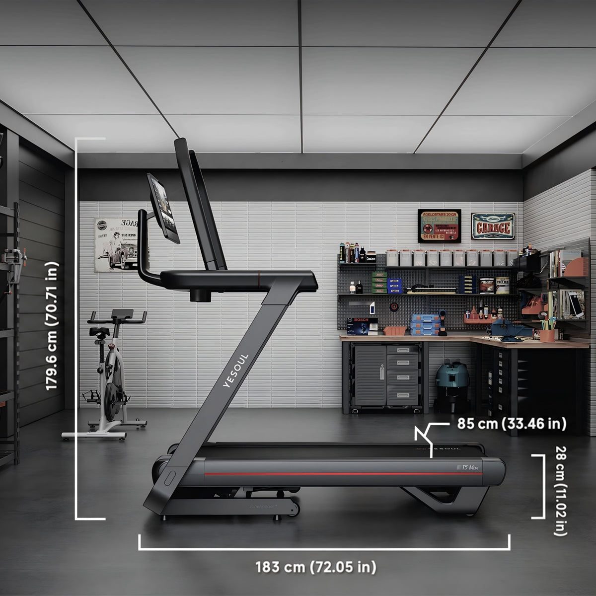 YESOUL T5 treadmill flat in a living room