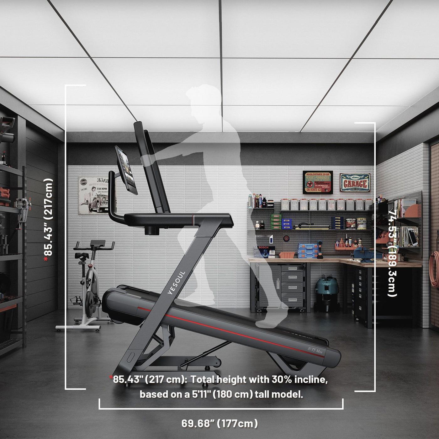 YESOUL T5 treadmill flat in a living room